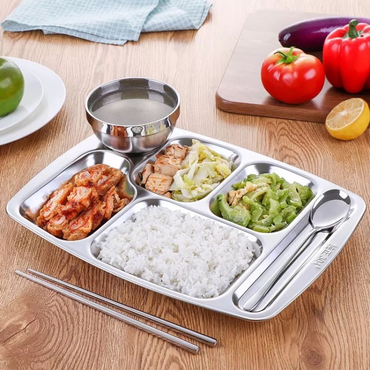 不锈钢分格餐盘 学校食堂的明智之选